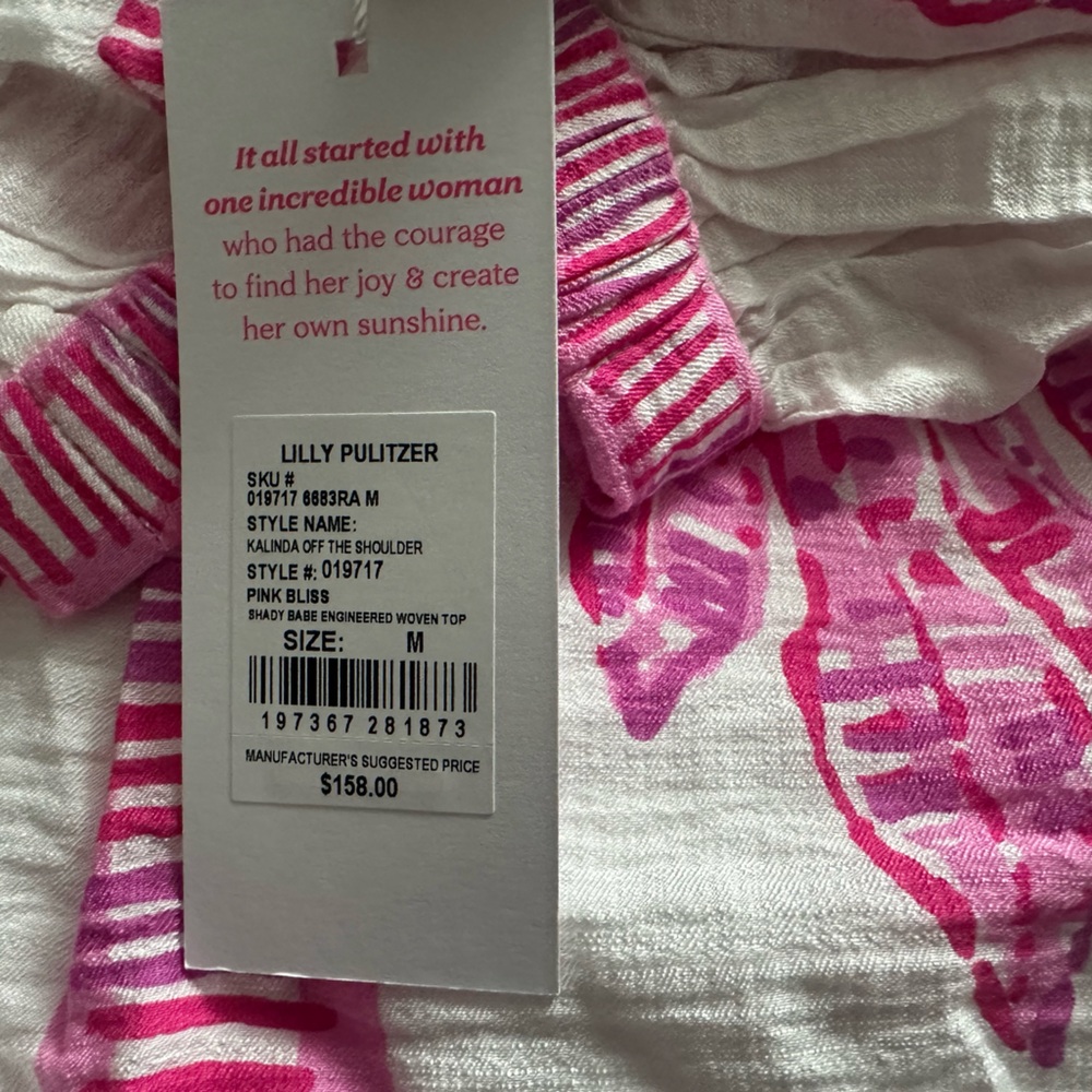 Lilly Pulitzer Kalinda Off-Shoulder Top - size m - Picture 4 of 4